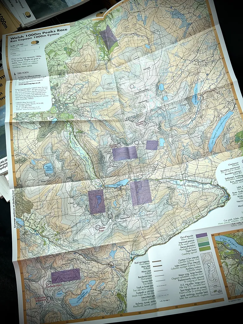 Harvey Maps Race map - Welsh 1000m Peaks Race